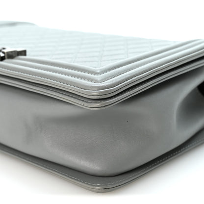 Chanel Lambskin Quilted New Medium Boy Flap Grey 10 of 10