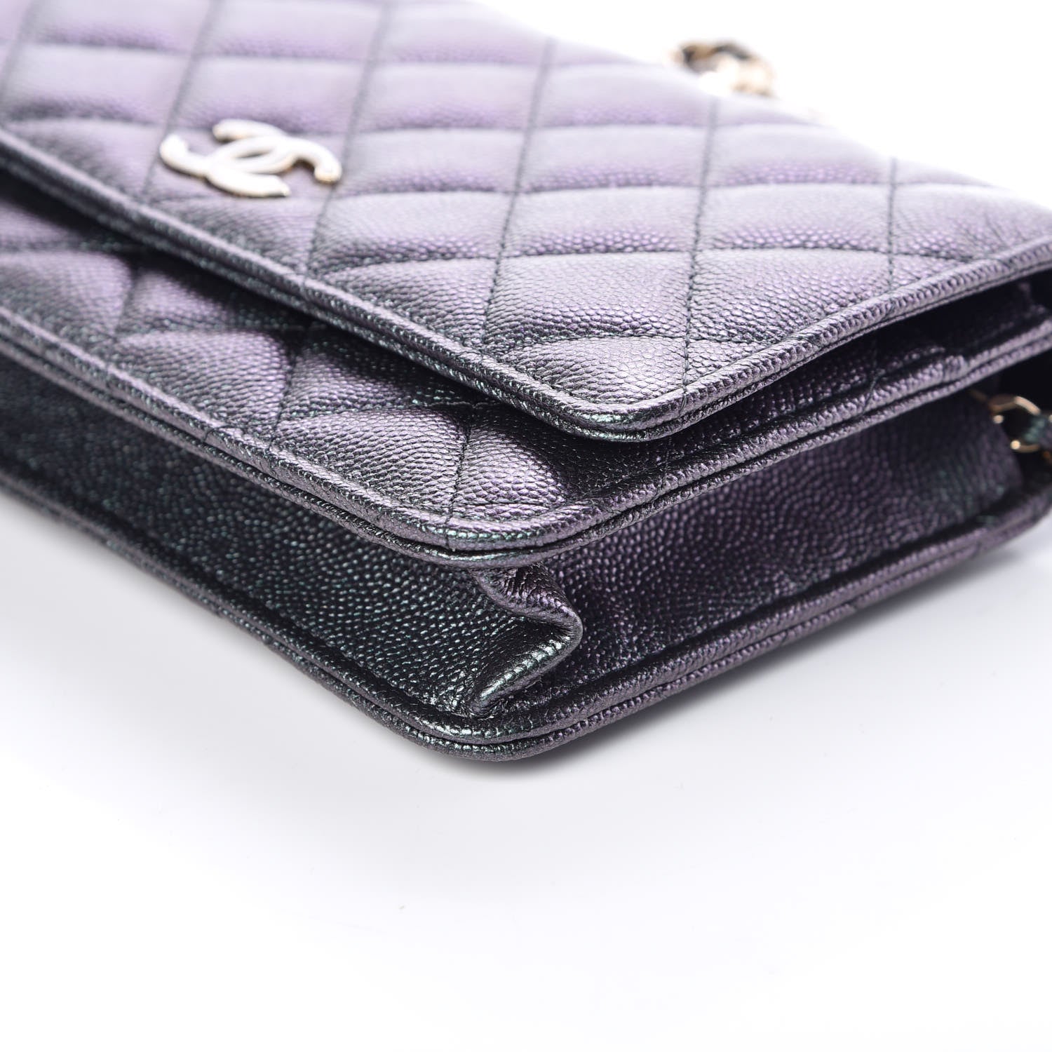 Chanel Iridescent Caviar Quilted Wallet On Chain WOC Black 6 of 11