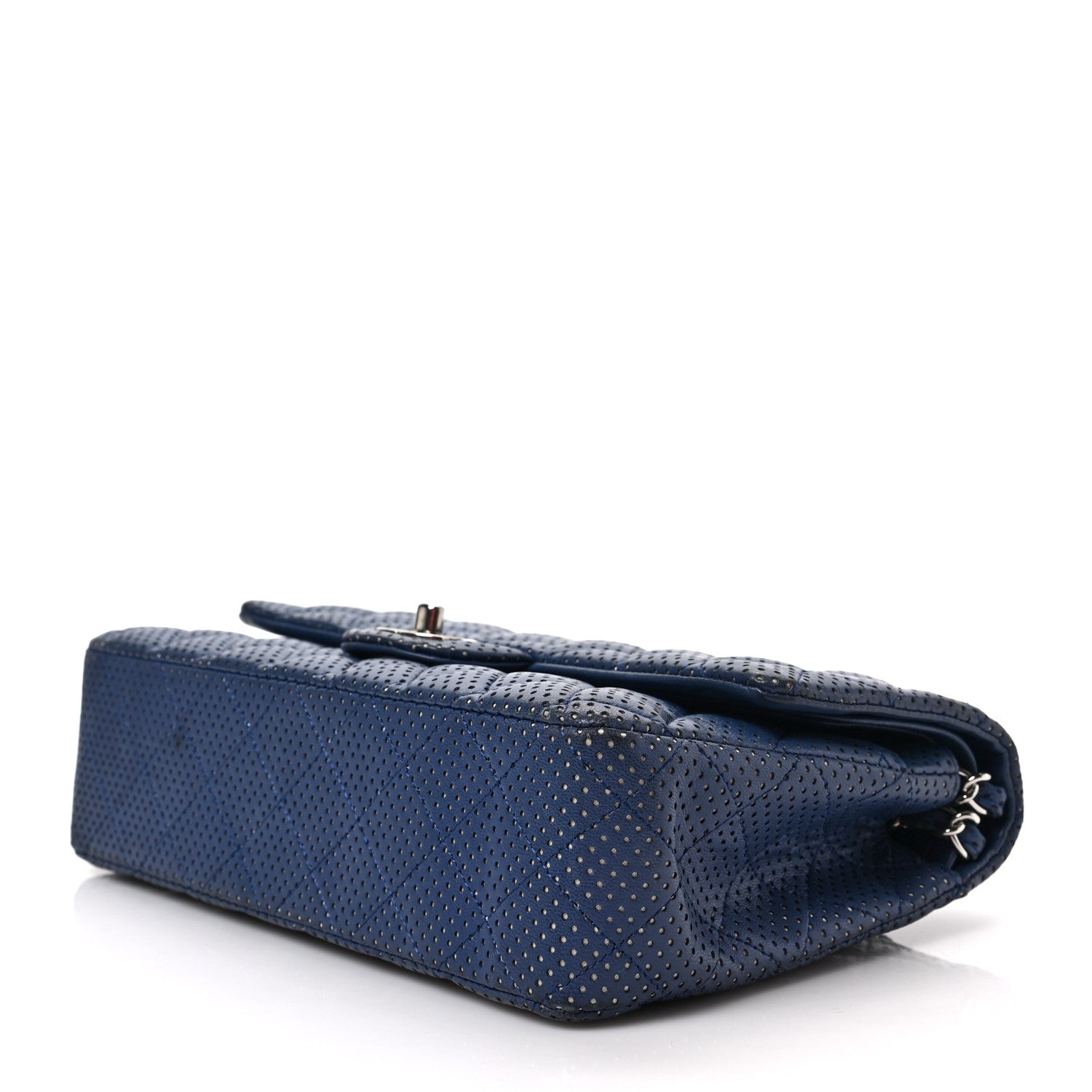 Chanel Lambskin Perforated Medium Double Flap Blue 11 of 11