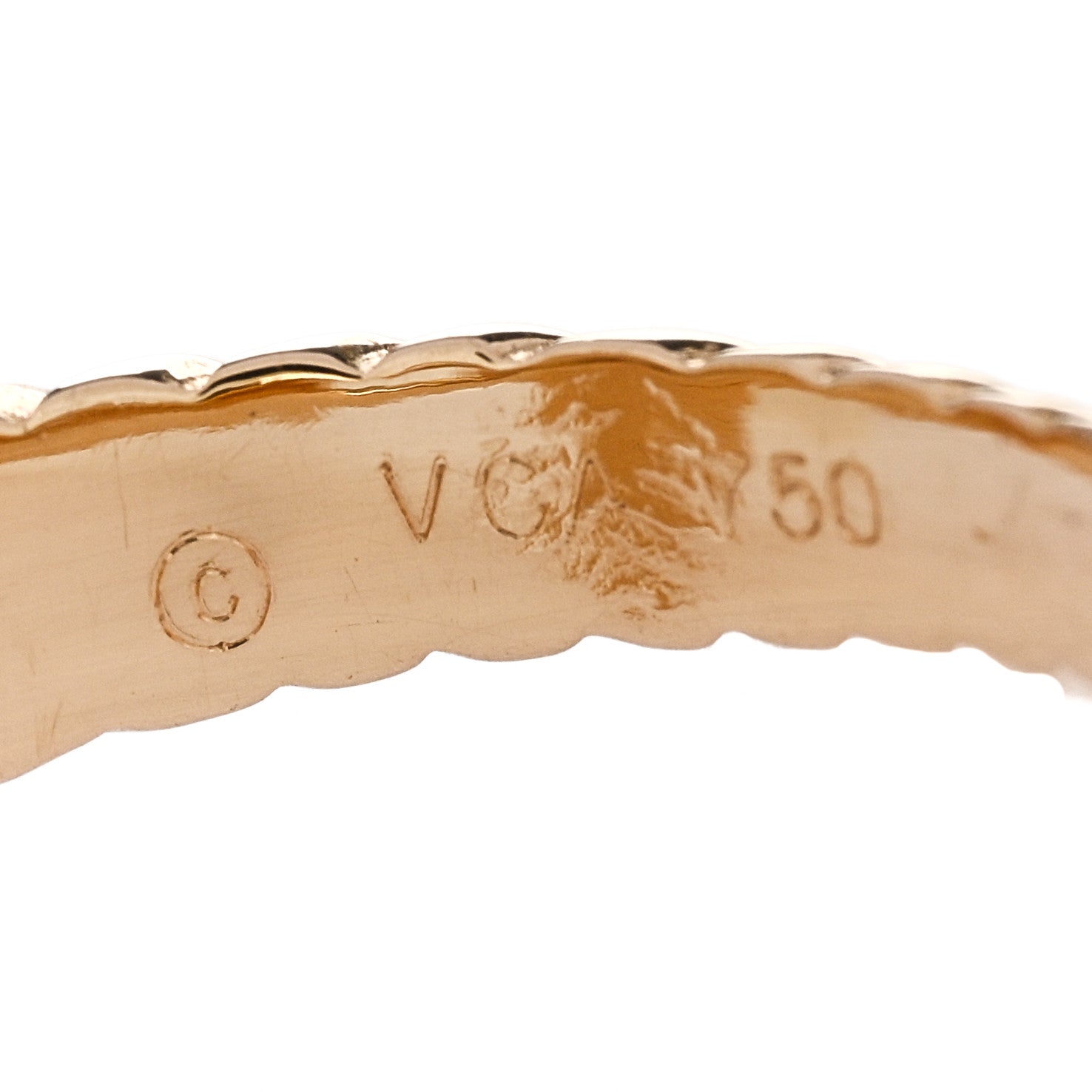 Van Cleef & Arpels 18K Yellow Gold Diamond Mother of Pearl Vintage Alhambra Ring 52 6 4 of 5