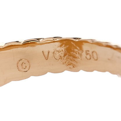 Van Cleef & Arpels 18K Yellow Gold Diamond Mother of Pearl Vintage Alhambra Ring 52 6 4 of 5