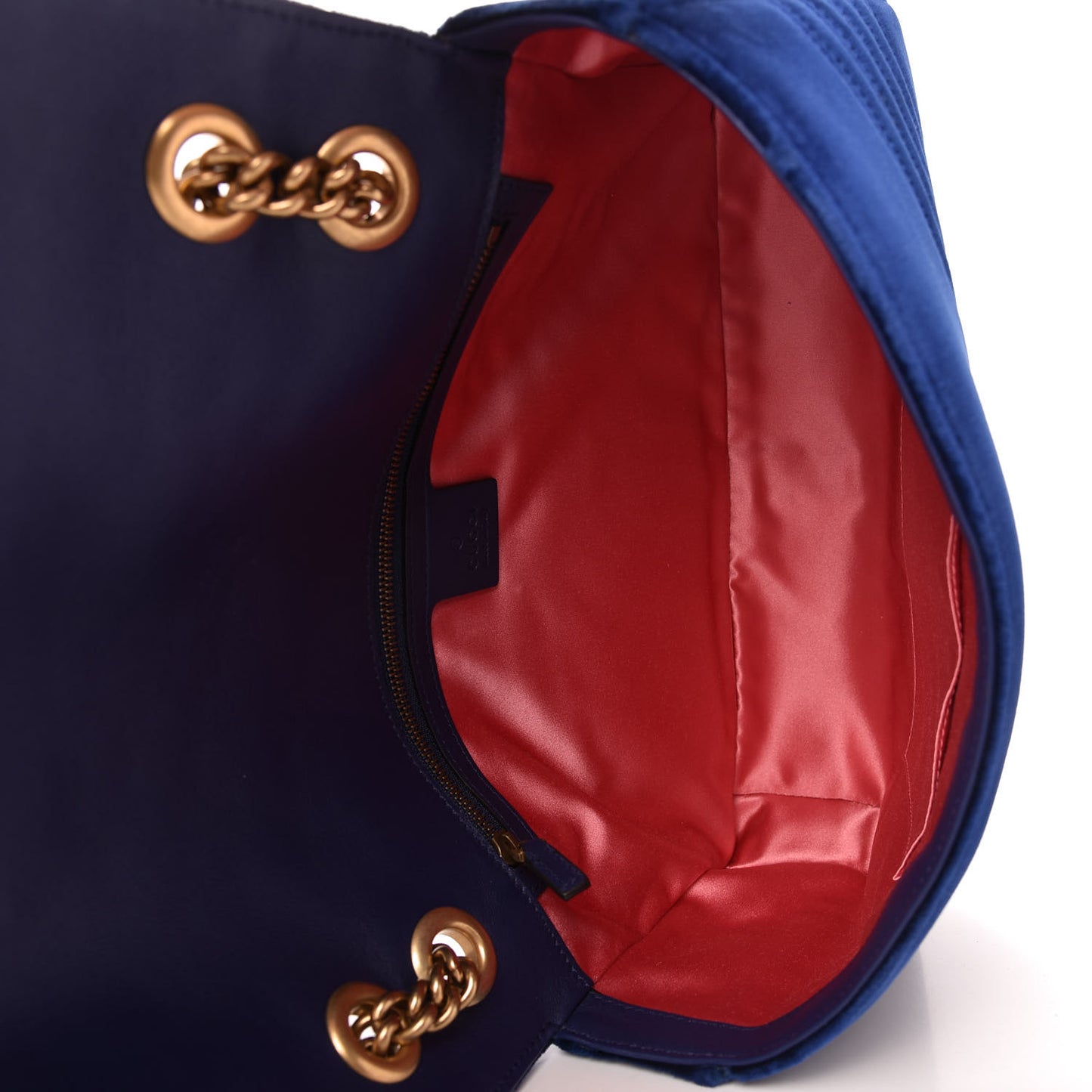 Velvet Matelasse Medium GG Marmont Shoulder Bag Cobalt Blue