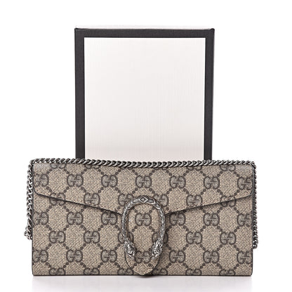 Gucci GG Supreme Monogram Dionysus Chain Clutch Wallet Beige Taupe 12 of 12
