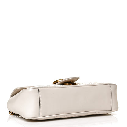 Gucci Calfskin Matelasse Small GG Marmont Shoulder Bag White 4 of 11