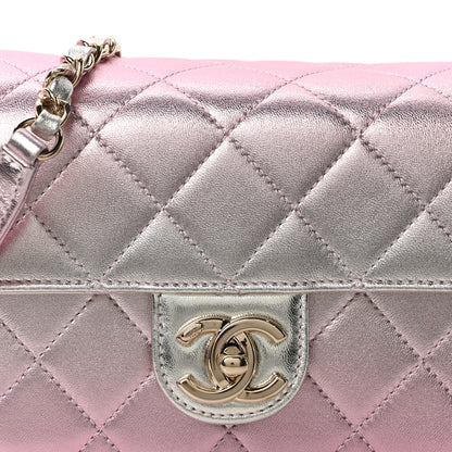 Chanel Metallic Lambskin Like A Wallet Flap Golden Pink 8 of 10