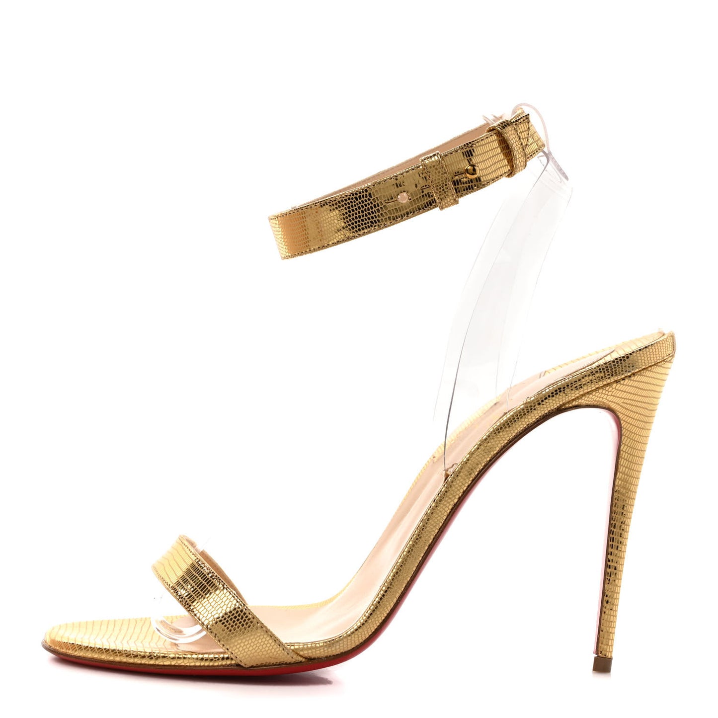 Nappa PVC Jonatina 100 Sandals 40.5 Gold