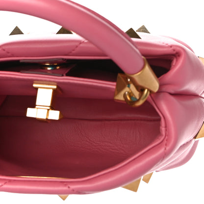 Valentino Garavani Nappa Small Roman Stud The Handle Bag Flamingo Pink 6 of 10