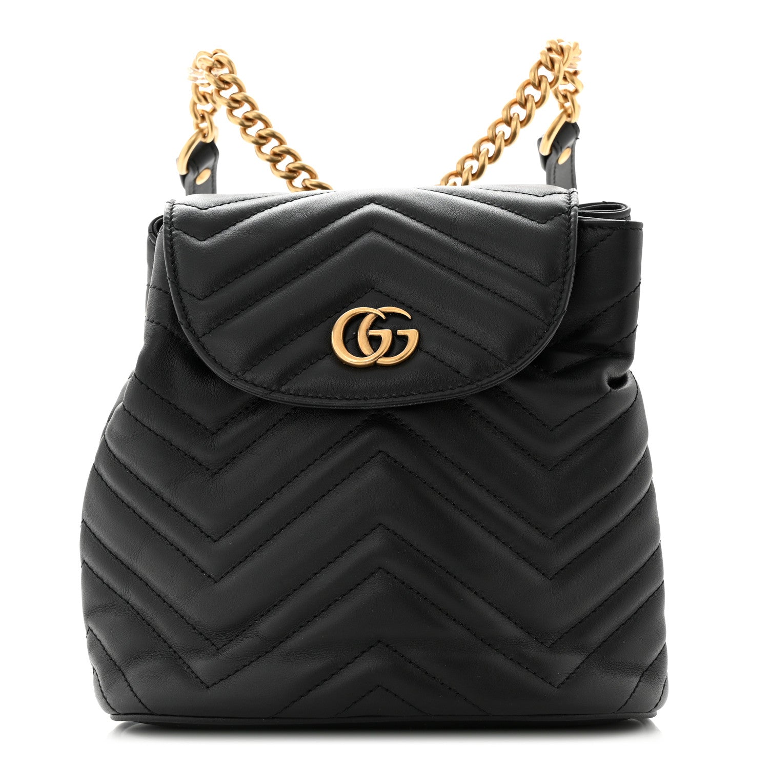 Gucci Calfskin Matelasse GG Marmont Flap Backpack Black 1 of 10