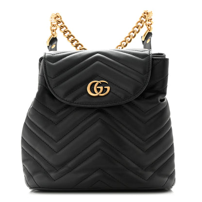 Gucci Calfskin Matelasse GG Marmont Flap Backpack Black 1 of 10