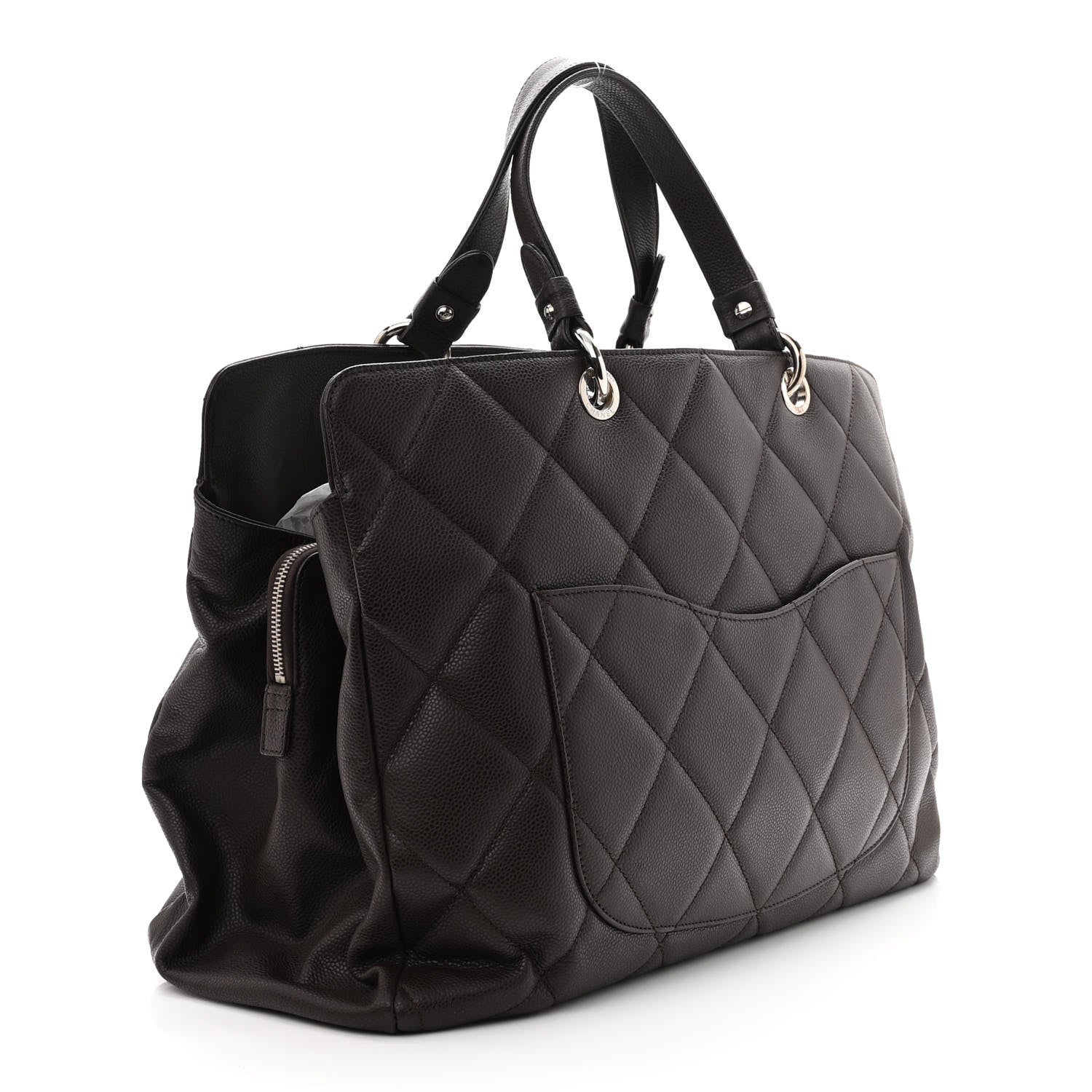 Chanel Soft Caviar Quilted Large CC Timeless Tote Dark Brown 3 of 14