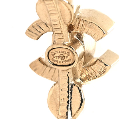 Chanel Crystal CC Hoop Earrings Gold 4 of 5