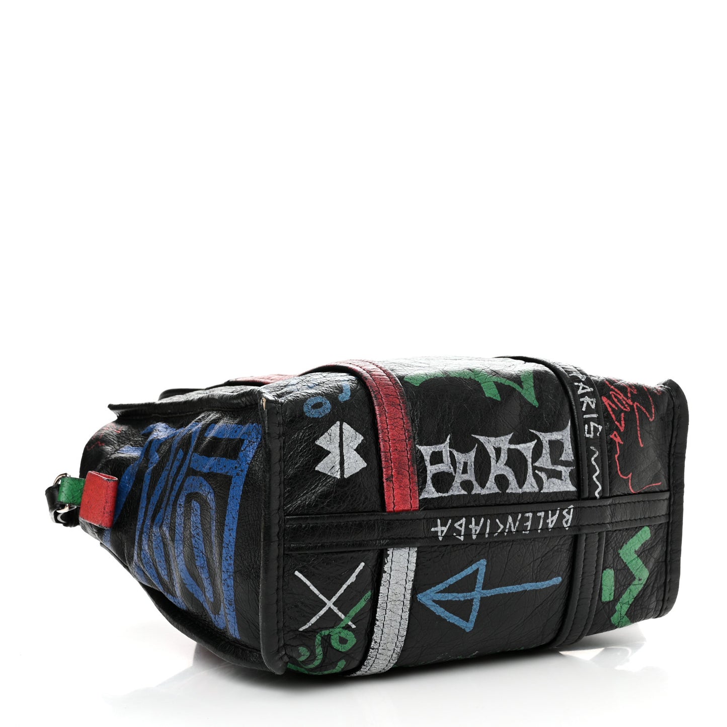 Agneau Arena Graffiti All Over S Bazar Shopper Tote Black Vert Rouge