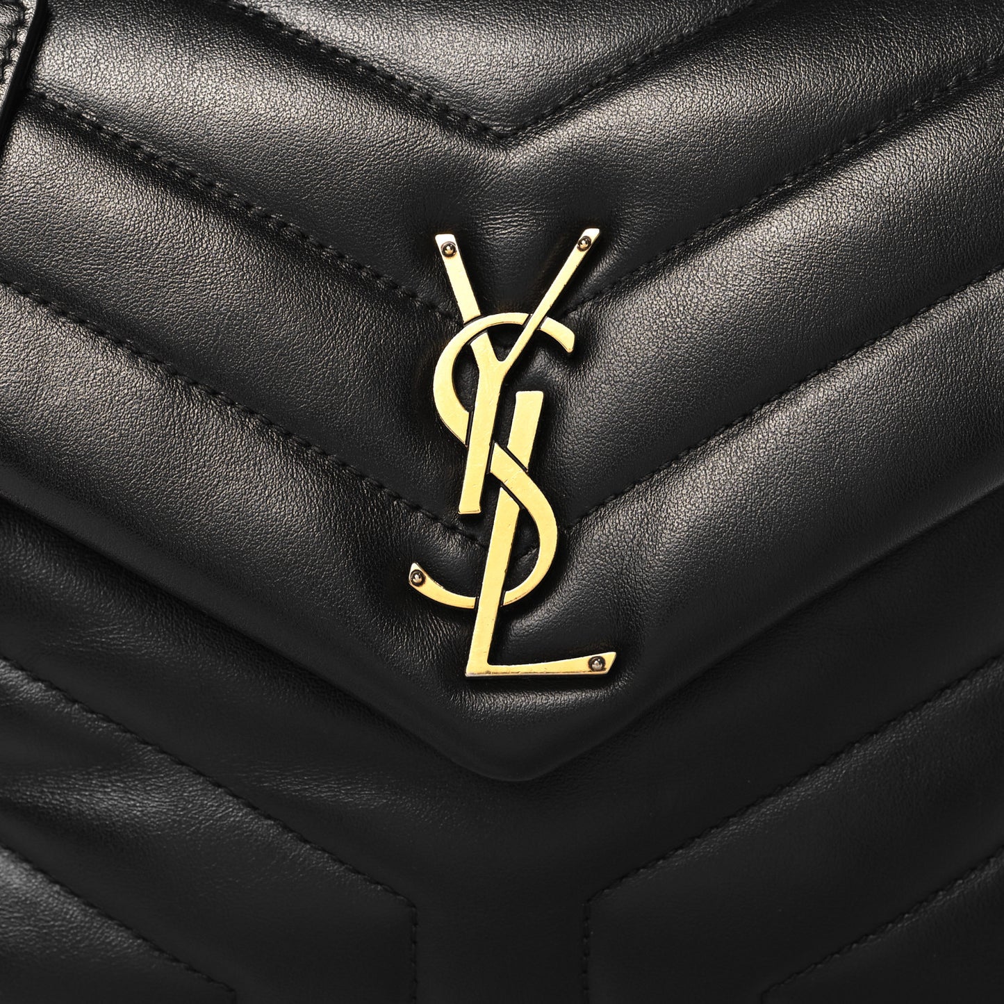 Calfskin Y Quilted Monogram Small Loulou Chain Satchel Black