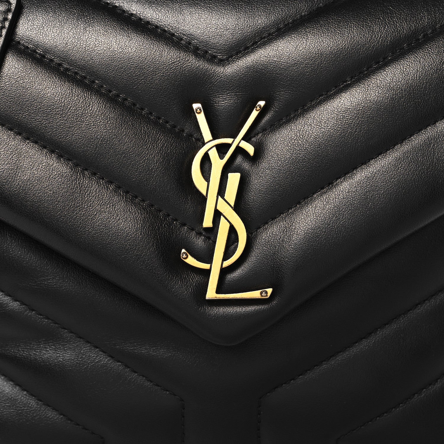 Saint Laurent Calfskin Y Quilted Monogram Small Loulou Chain Satchel Black 8 of 12