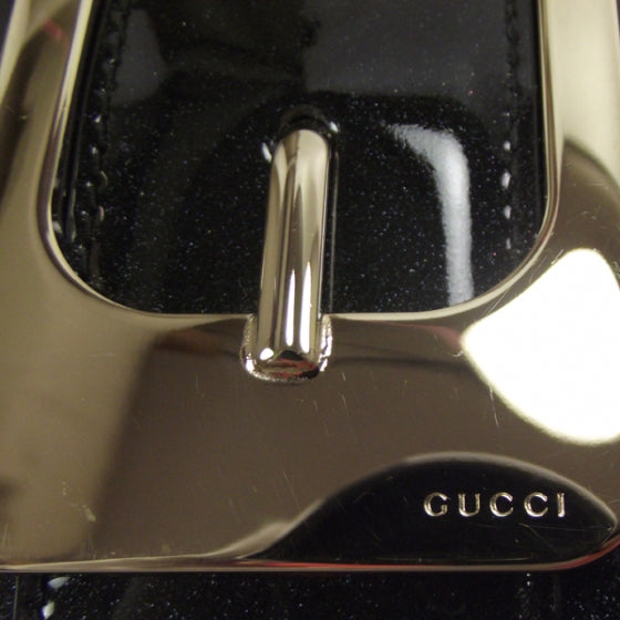 Gucci Patent Glitter Buckle Clutch Black 9 of 9