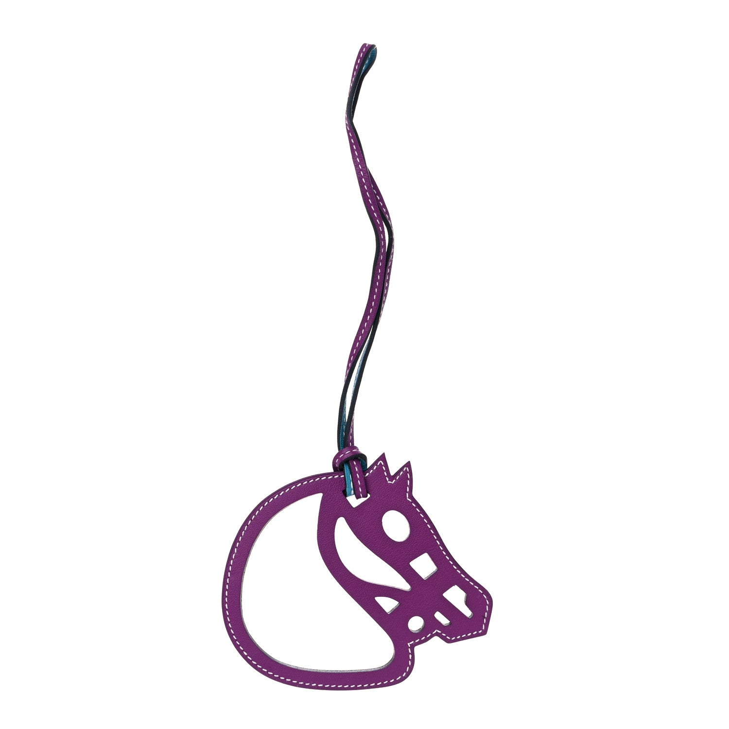 Hermes Swift Paddock Cheval Horse Bag Charm Violet Turquoise 1 of 4