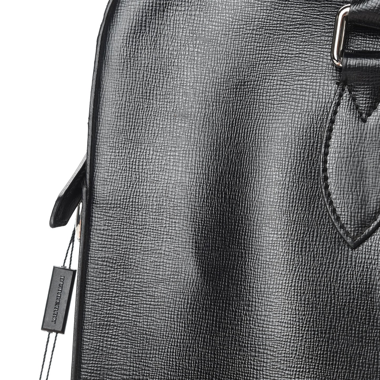 Textured Calfskin Barrow Briefcase Black