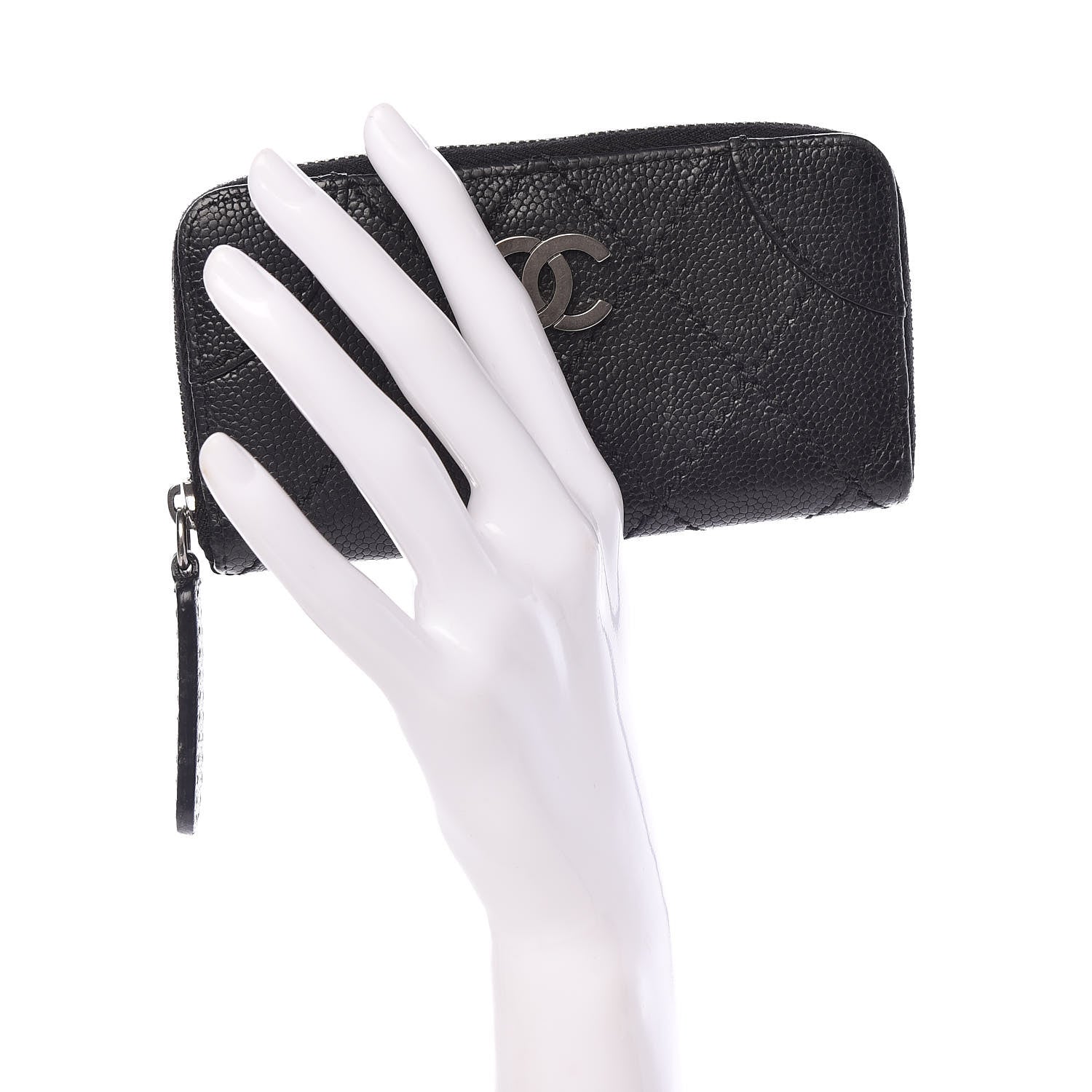 Chanel Caviar Outdoor Ligne Zip Coin Purse Wallet Black 2 of 14