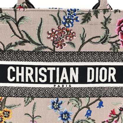 Christian Dior Canvas Embroidered Petites Fleurs Medium Book Tote Rose Multicolor 8 of 12