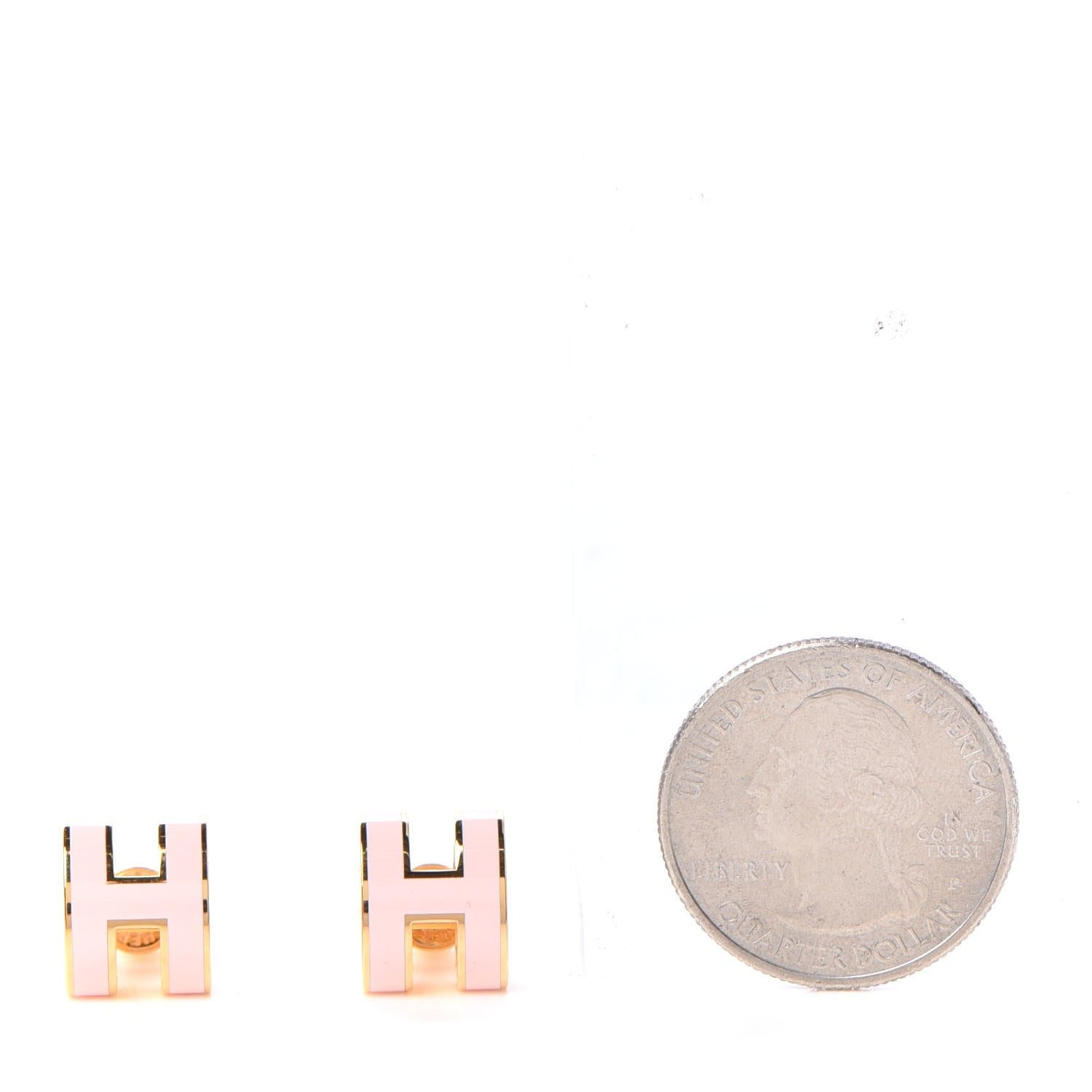 Hermes Rose Gold Lacquered Pop H Earrings Rose Dragee 2 of 5
