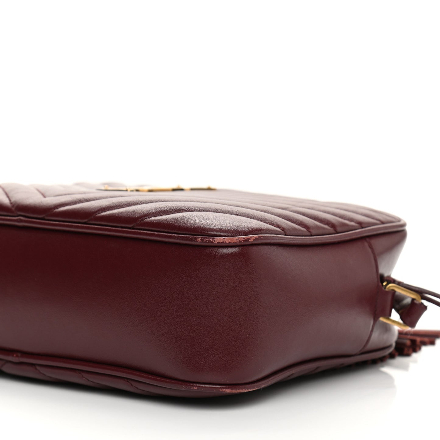 Calfskin Matelasse Monogram Lou Camera Bag Dark Legion Red