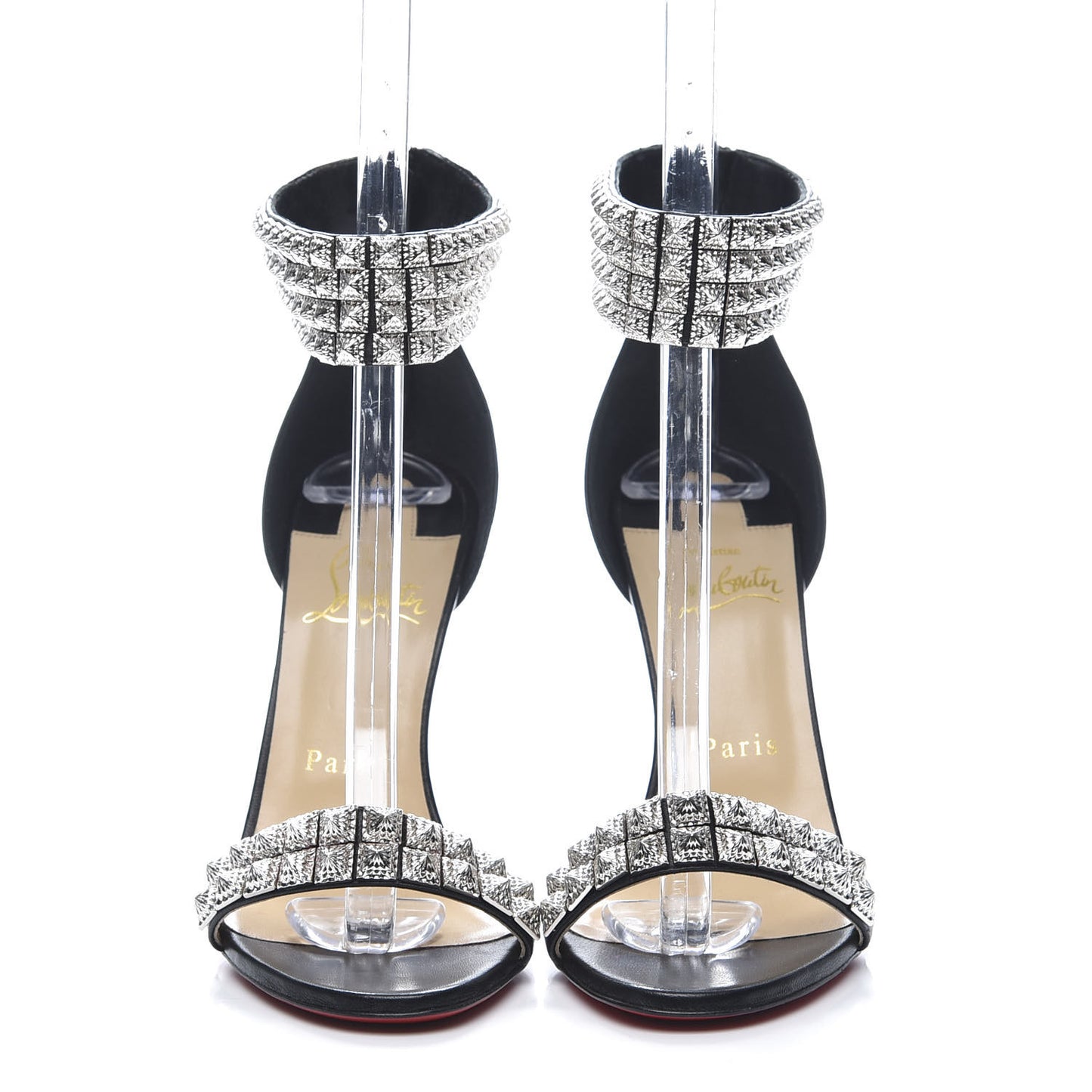 Nappa Priyadora 100 Studded Sandals 36.5 Black Silver