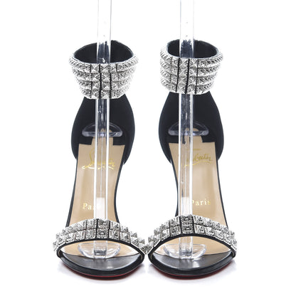 Christian Louboutin Nappa Priyadora 100 Studded Sandals 36.5 Black Silver 2 of 11