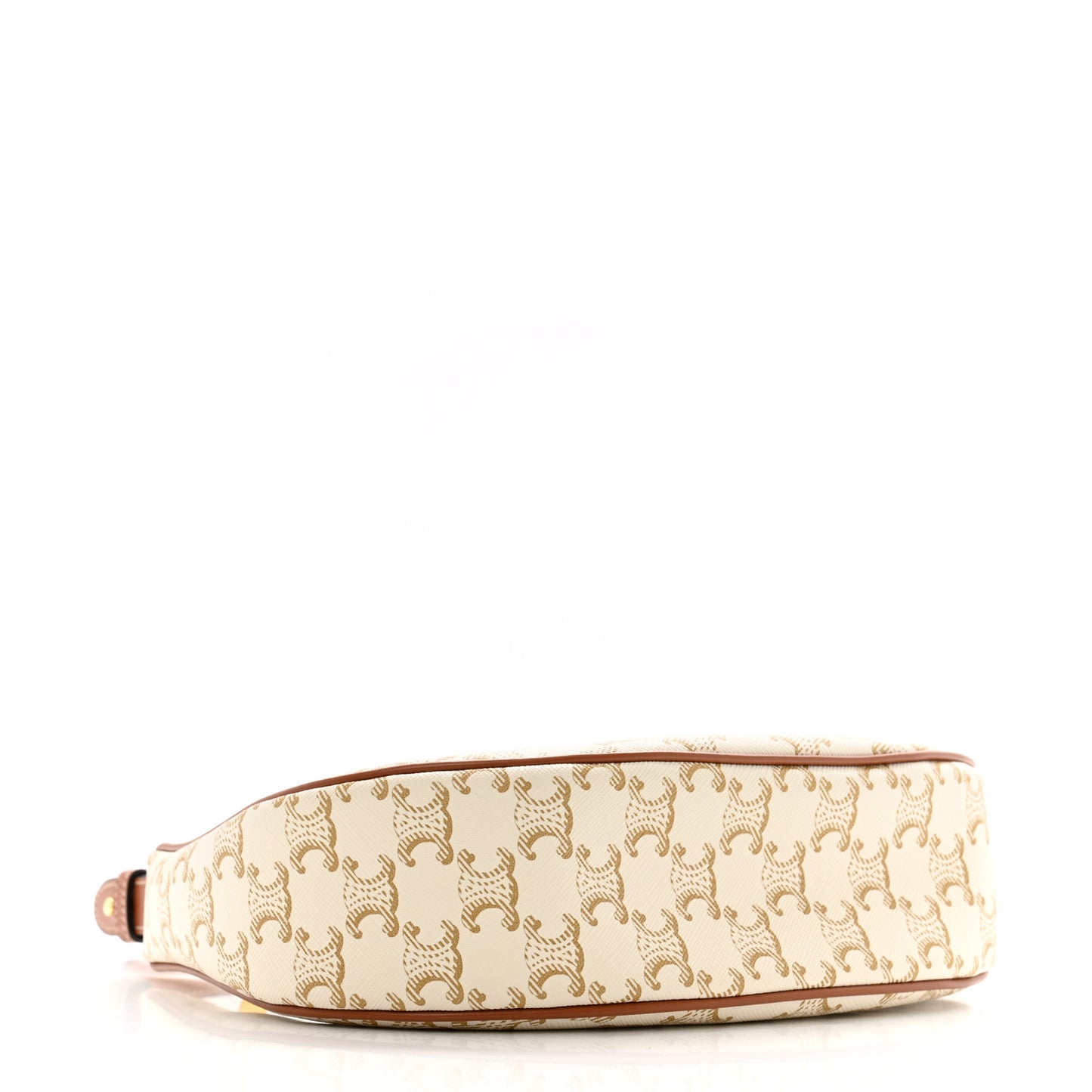 Canvas Calfskin Ava Triomphe Shoulder Bag White