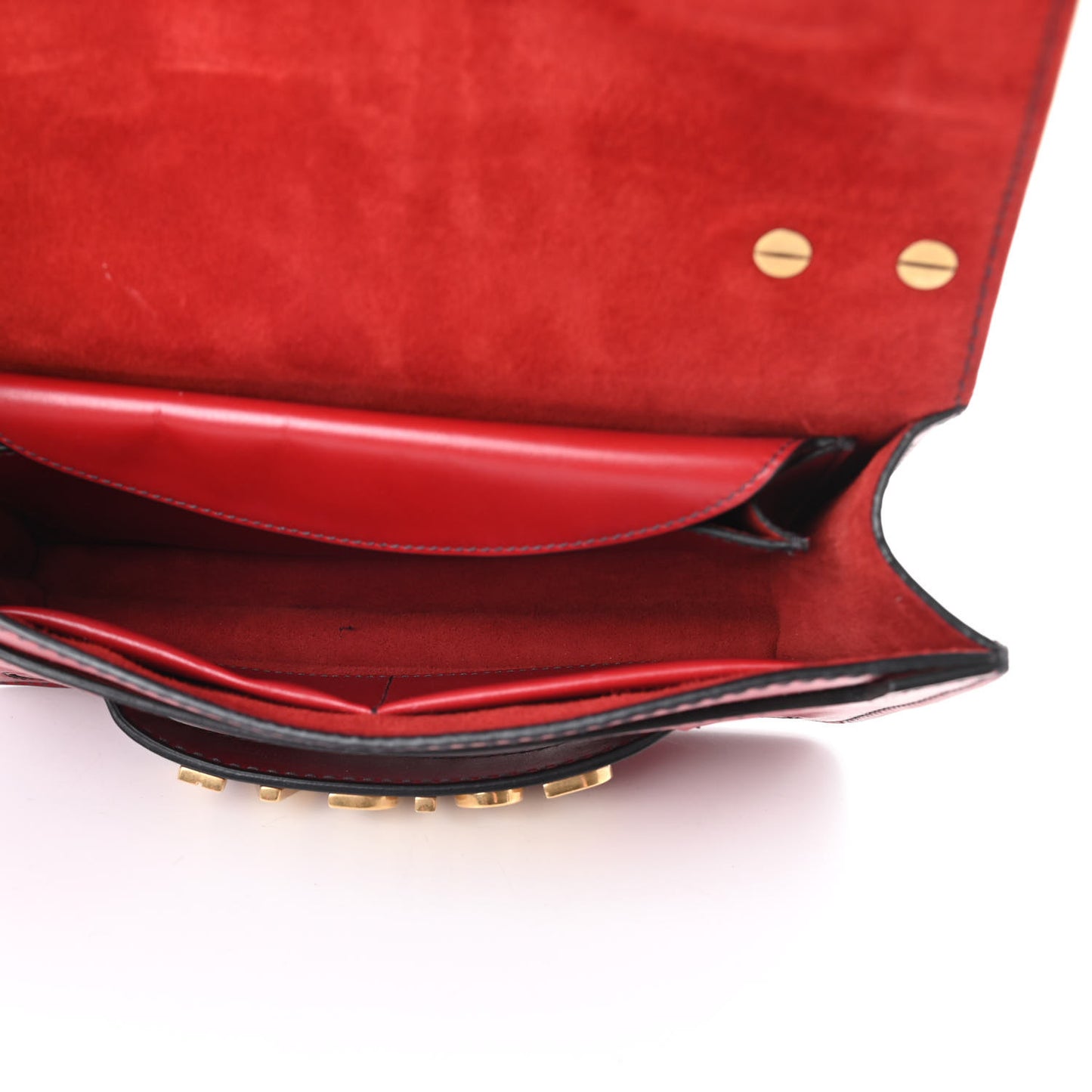 Calfskin J'Adior Chain Flap Bag Red