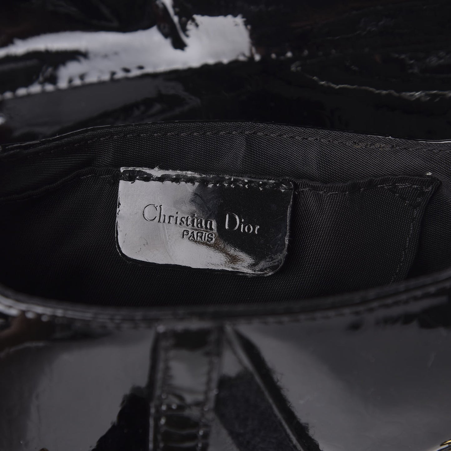 Patent Diorissimo Saddle Wristlet Black