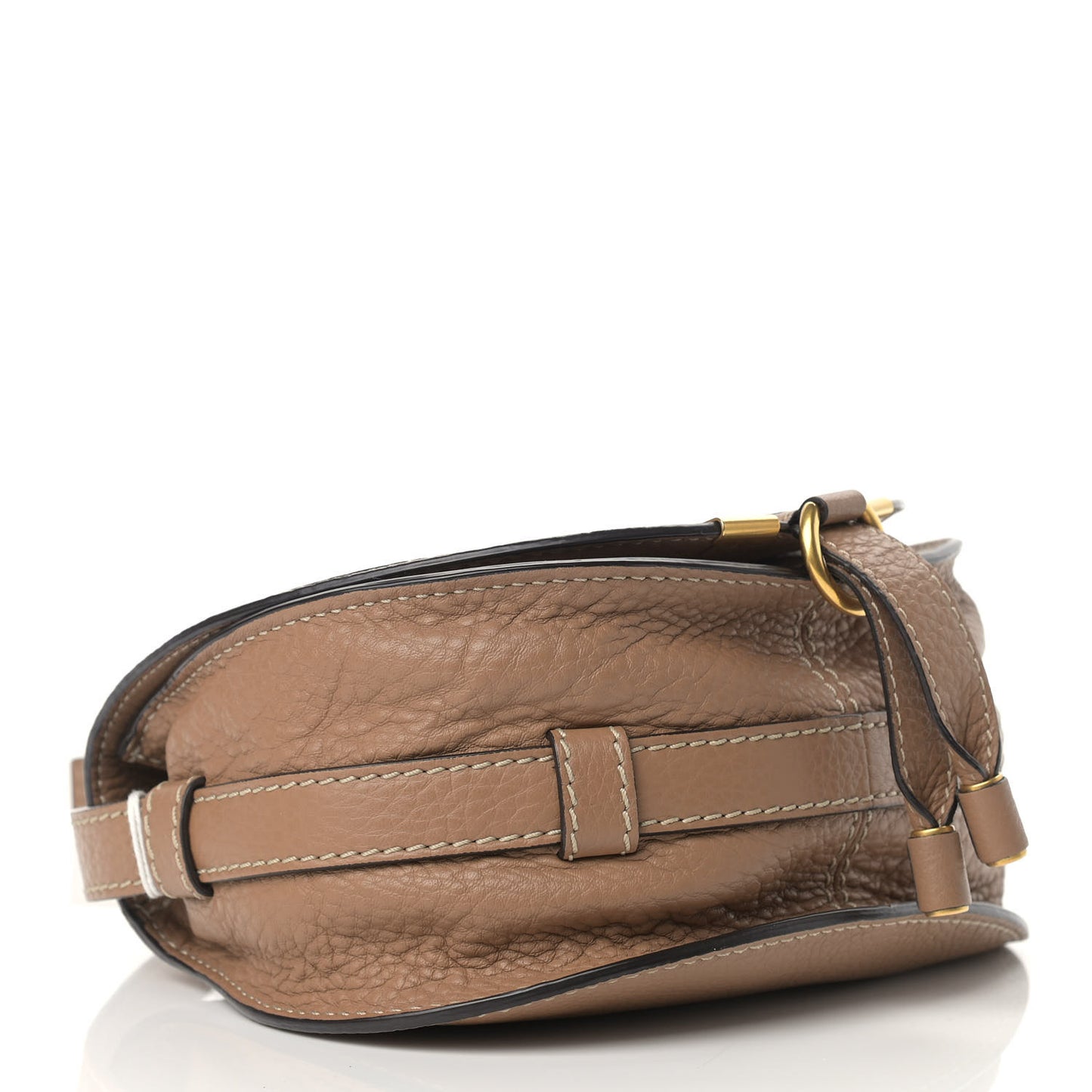 Calfskin Mini Marcie Round Crossbody Bag Nut