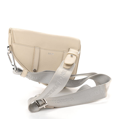 Christian Dior Grained Calfskin Mens Mini Saddle Bag Latte 3 of 9