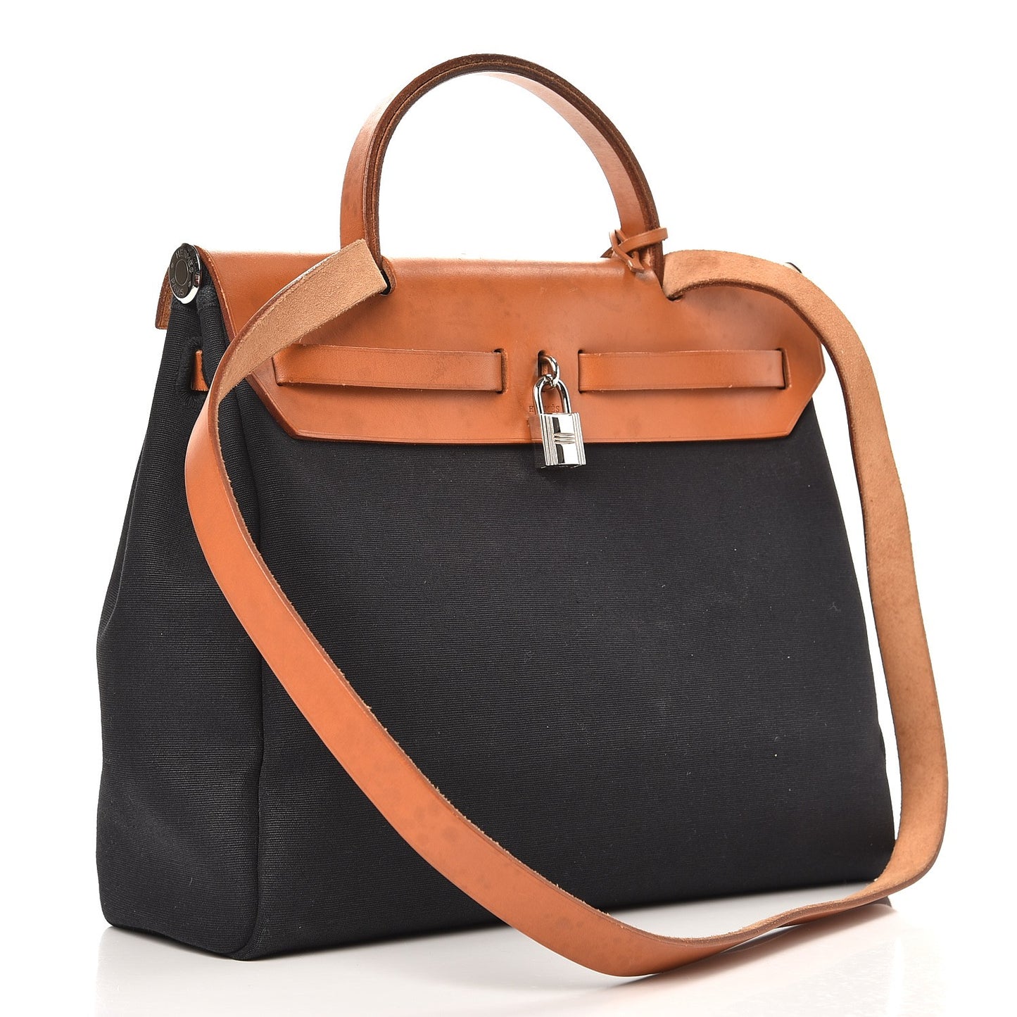 Toile Vache Calfskin Herbag 30 PM Bag Black