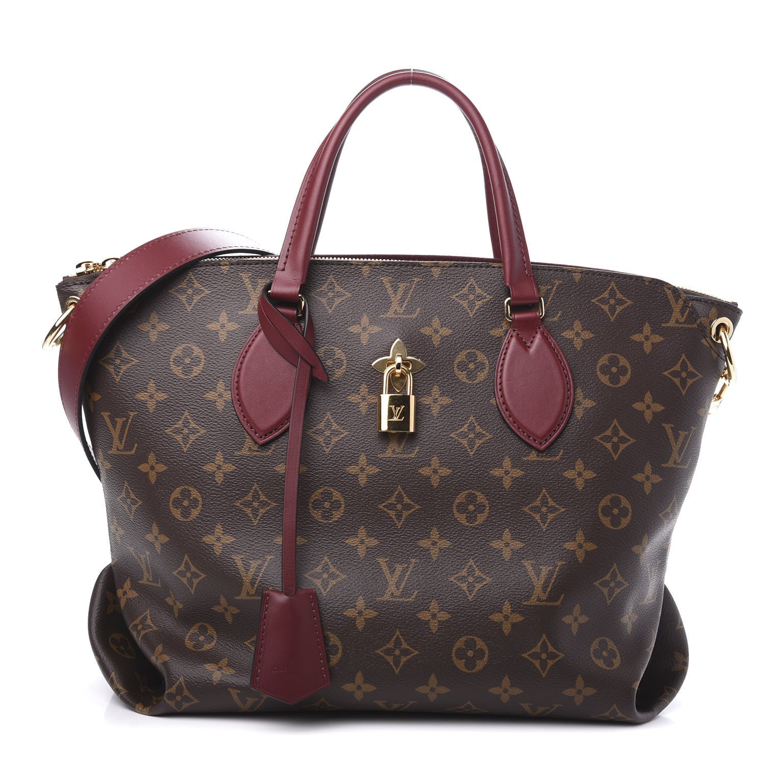 Louis Vuitton Monogram Flower Zipped Tote MM Bordeaux 1 of 9