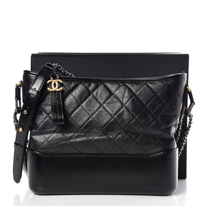 Chanel Aged Calfskin Quilted Medium Gabrielle Hobo Black 9 of 9