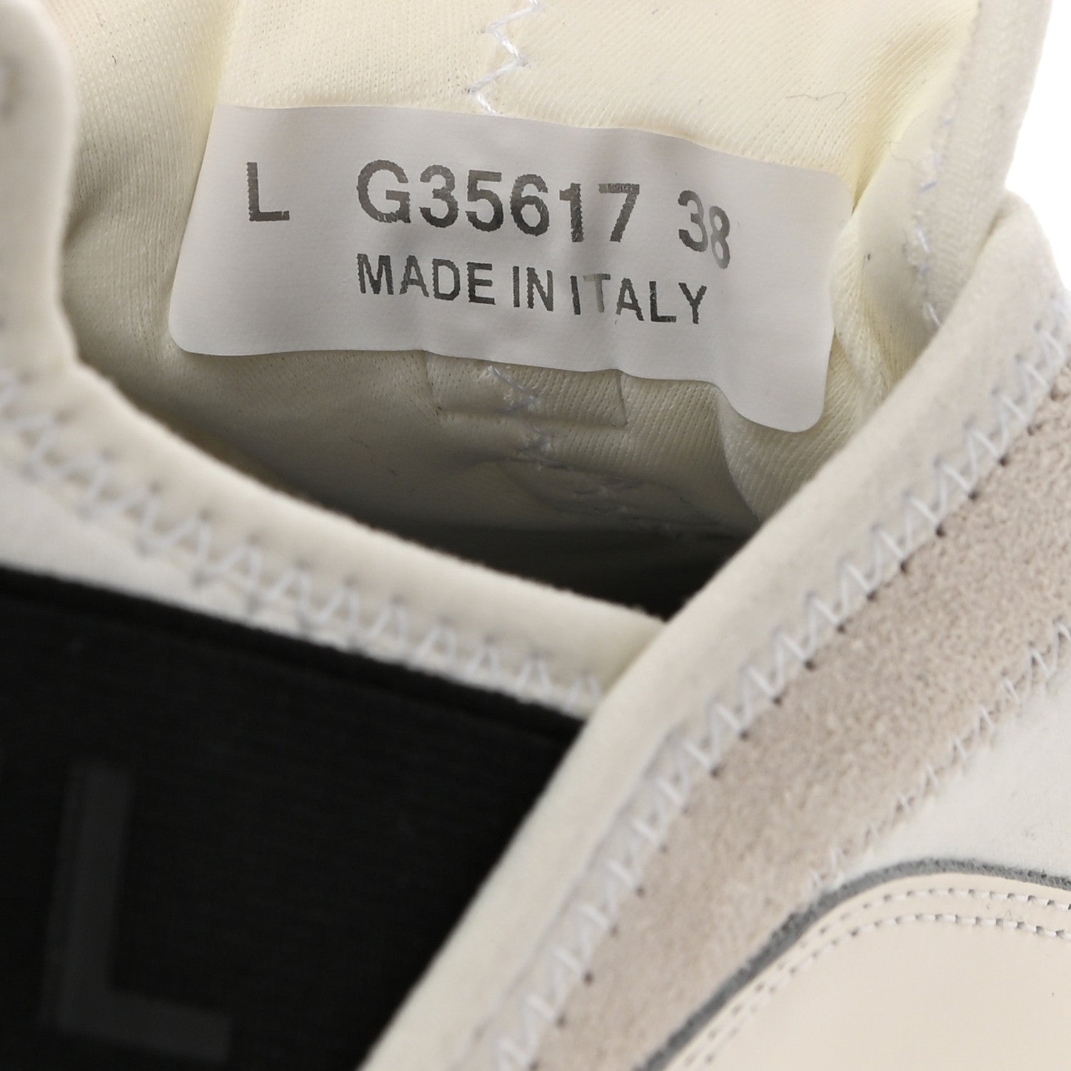 Chanel Velvet Calfskin Mixed Fibers CC Sneakers 38 Ivory Black 8 of 9