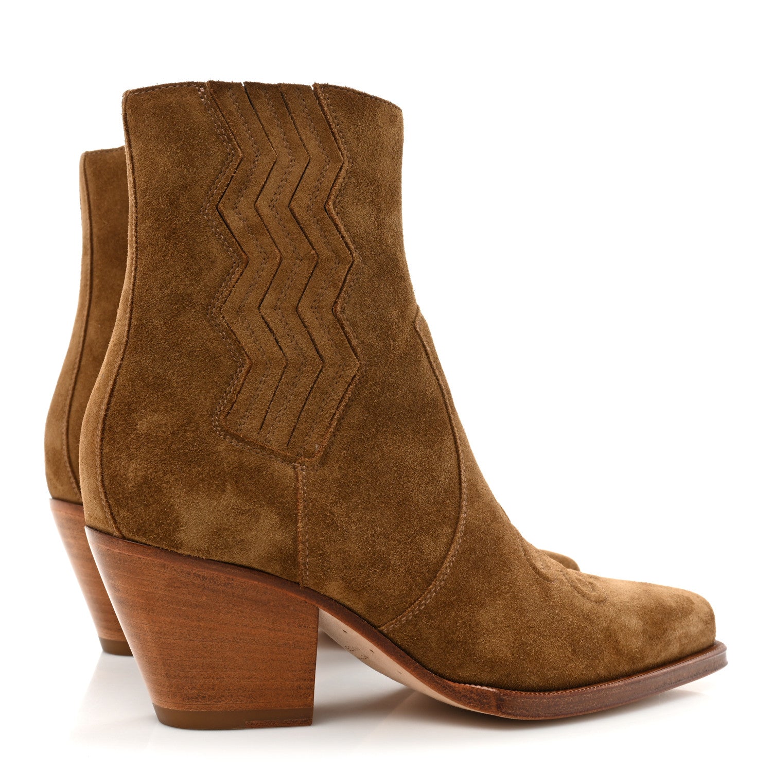 Hermes Suede Womens Vegas Ankle Boot 36.5 Brun Fume 4 of 11