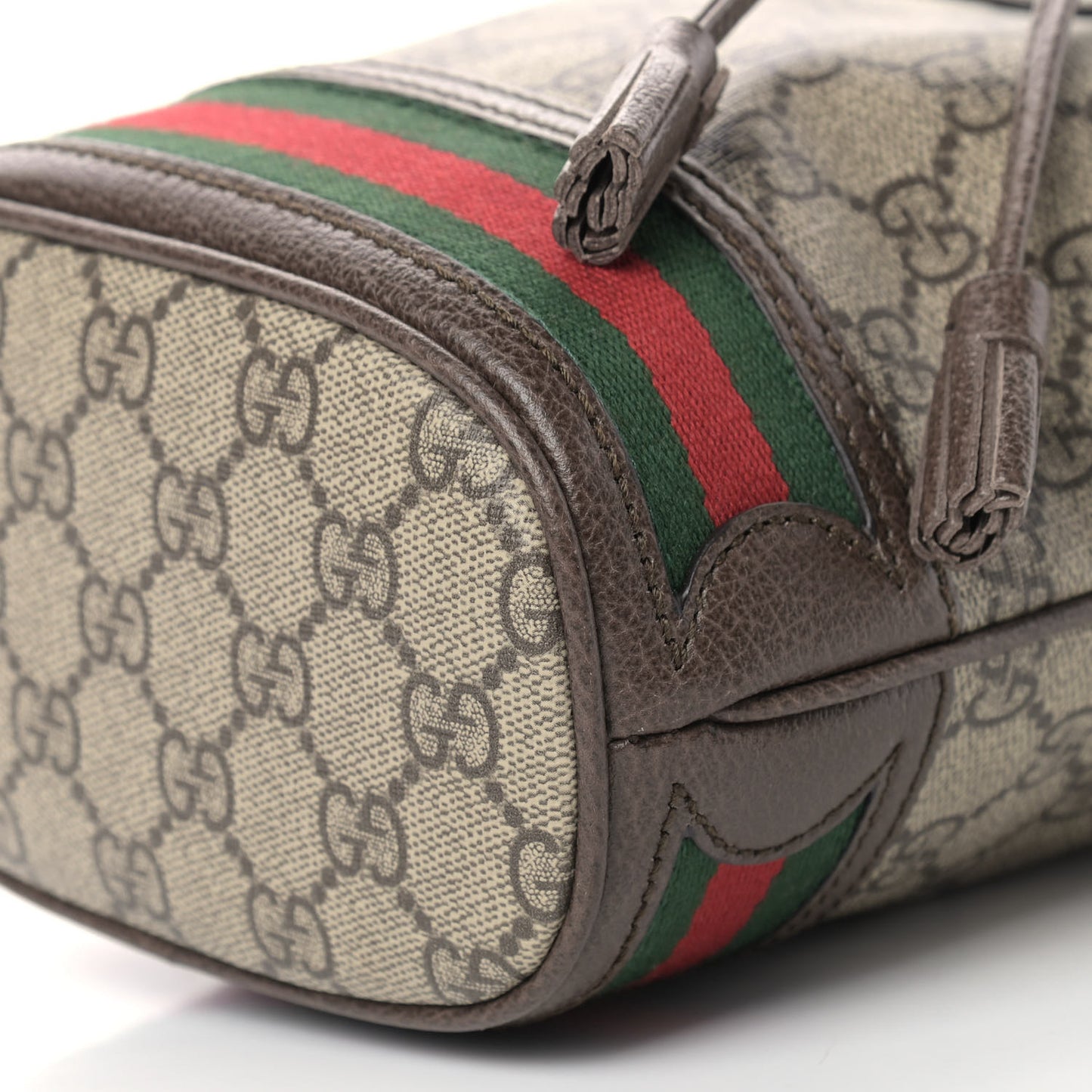 GG Supreme Monogram Web Mini Ophidia Bucket Bag Brown