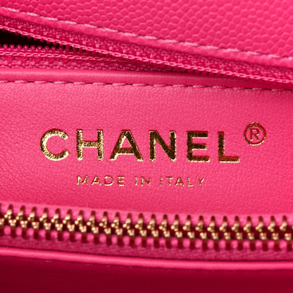 Chanel Caviar Quilted Small Coco Handle Flap Dark Pink 6 of 11