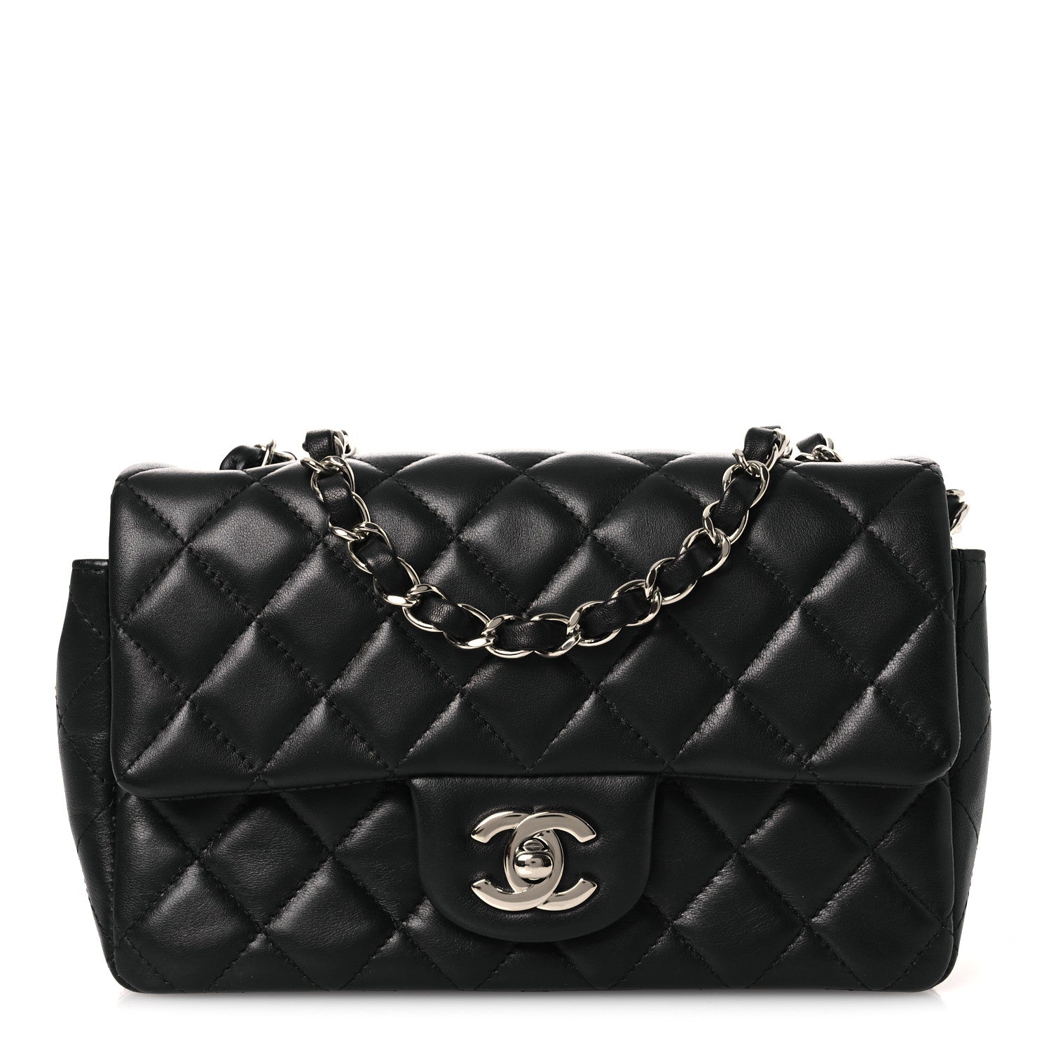 Chanel Lambskin Quilted Mini Rectangular Flap Black 1 of 13