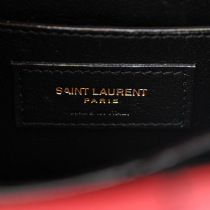 Saint Laurent Grain de Poudre Mini Classic Monogram Cassandra Top Handle Red 6 of 11
