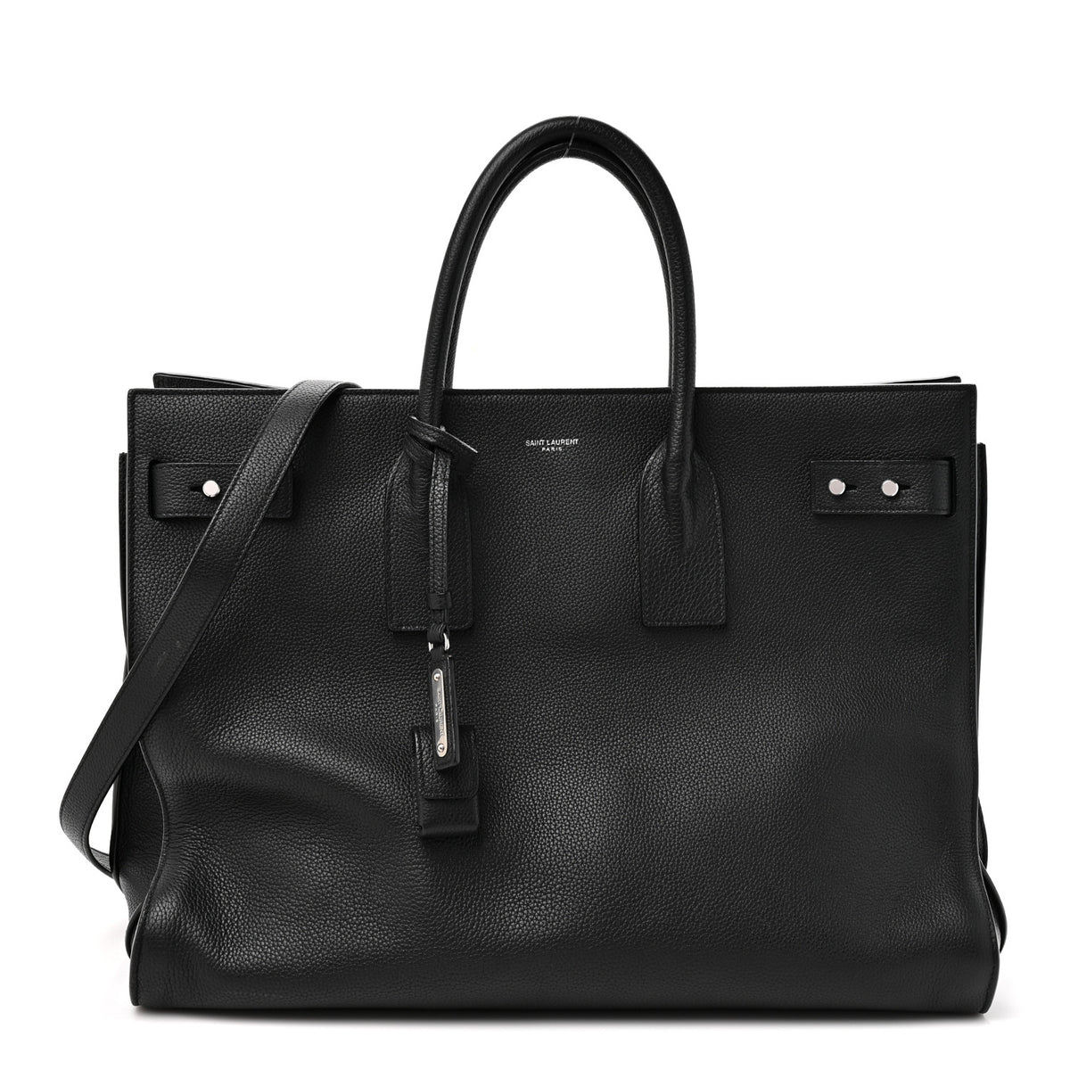 Grained Calfskin Large Souple Sac De Jour Black