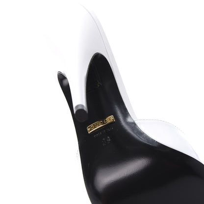 Gucci Polished Calfskin Scarlet High Heel Slide Sandals 39 Great White 6 of 11