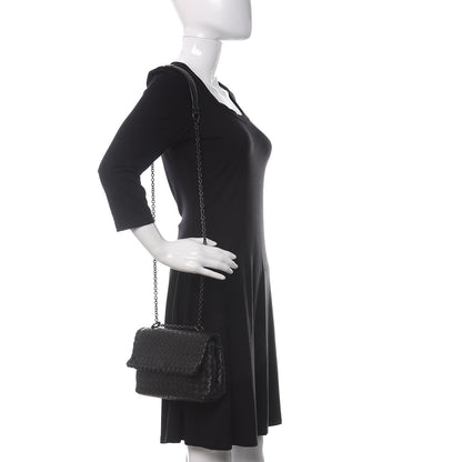 Bottega Veneta Nappa Intrecciato Baby Olimpia Shoulder Bag Black 2 of 9