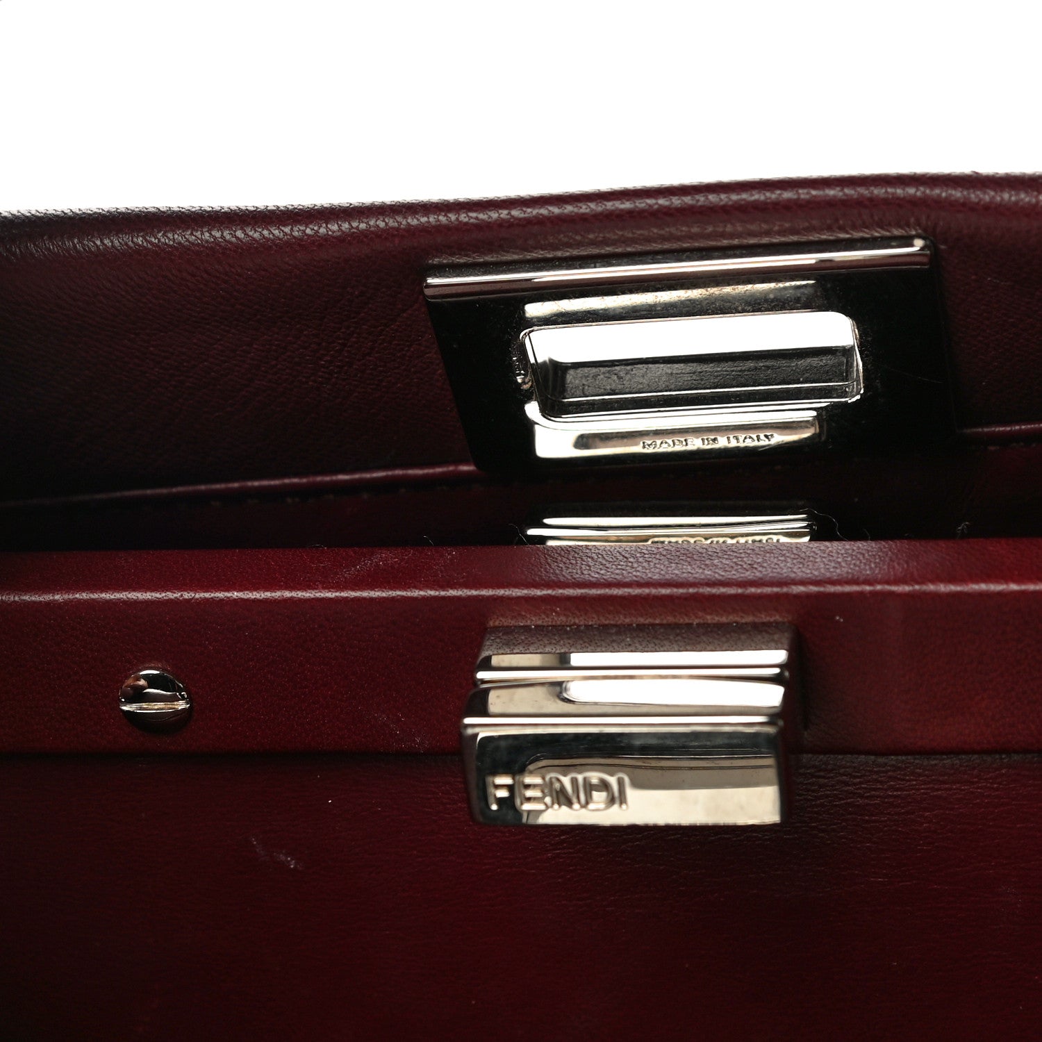 Fendi Nappa Mini Peekaboo Iconic Satchel Bordeaux 11 of 13
