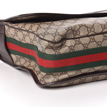 Gucci GG Plus Monogram Web Large Flap Messenger Bag Beige Dark Brown 8 of 10