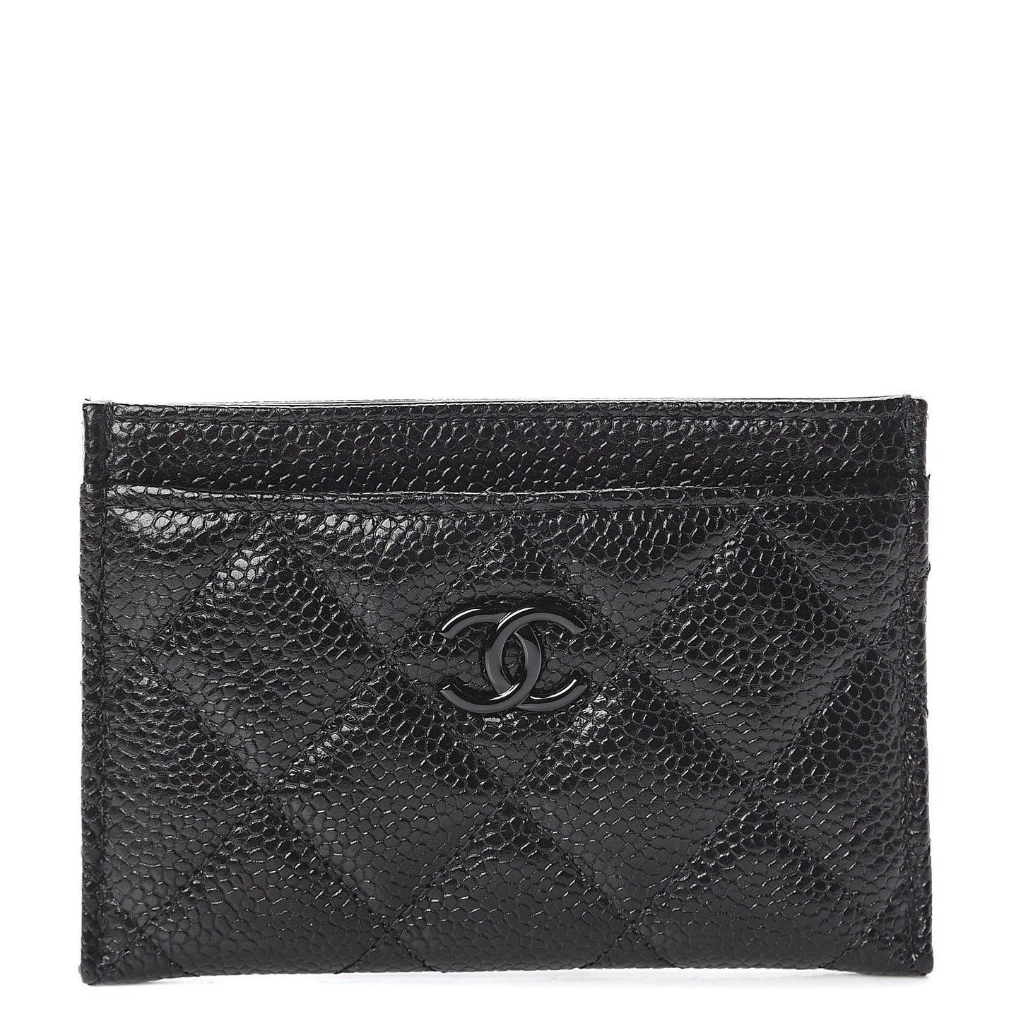 Caviar Quilted Incognito Card Holder Black
