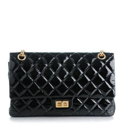 Chanel Distressed Patent Quilted 2.55 Reissue 226 Flap Black 1 of 9