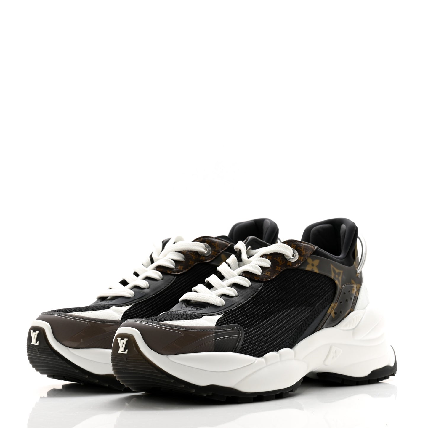 Monogram Calfskin Run 55 Sneakers 39.5 Black