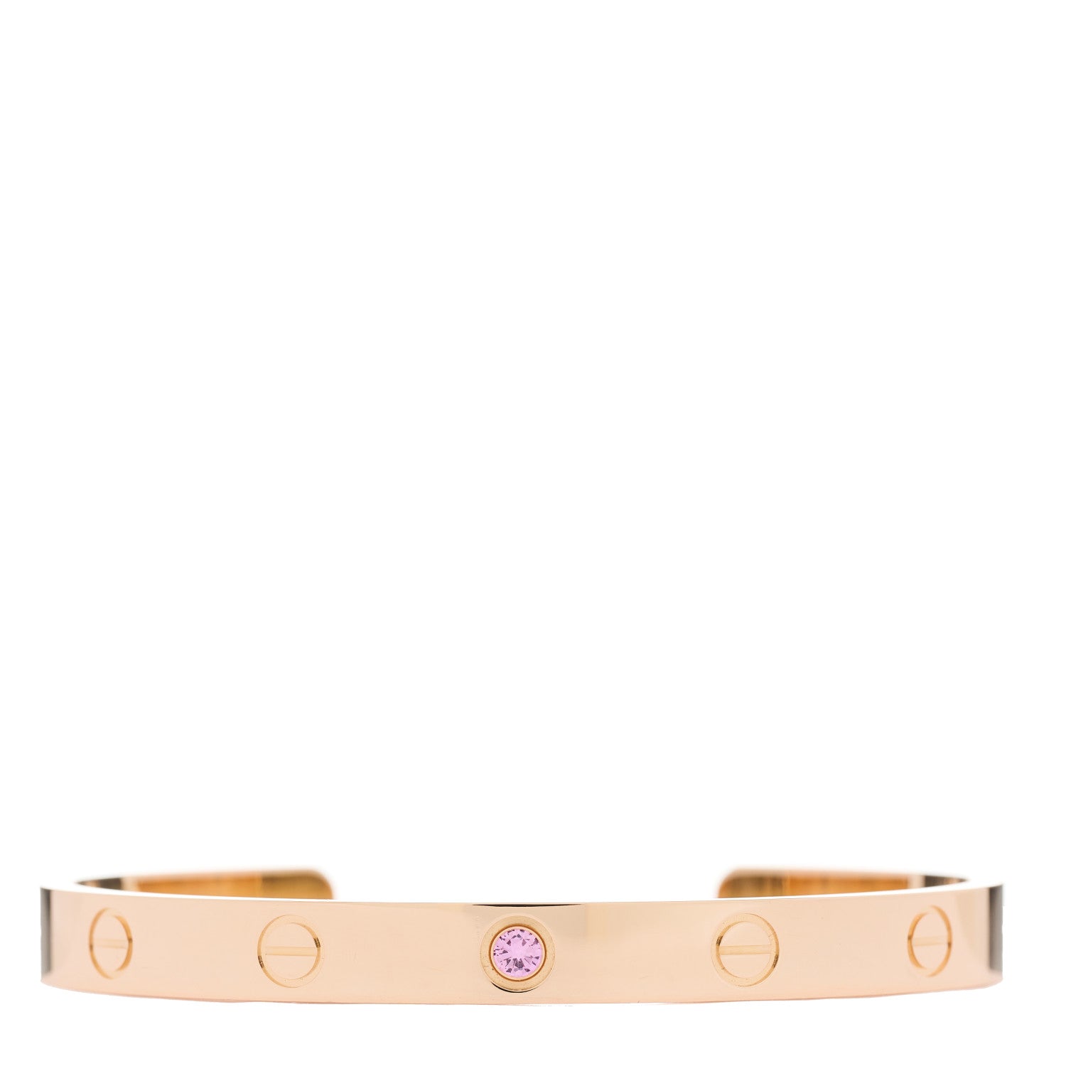Cartier 18K Pink Gold Pink Sapphire LOVE Cuff Bracelet 17 1 of 4